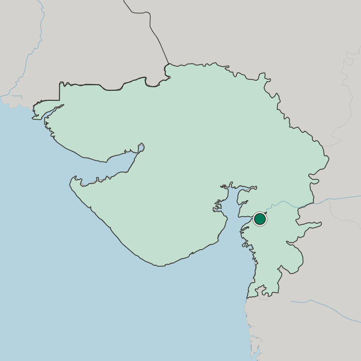 Map showing Ankleshwar — In State of Gujarāt