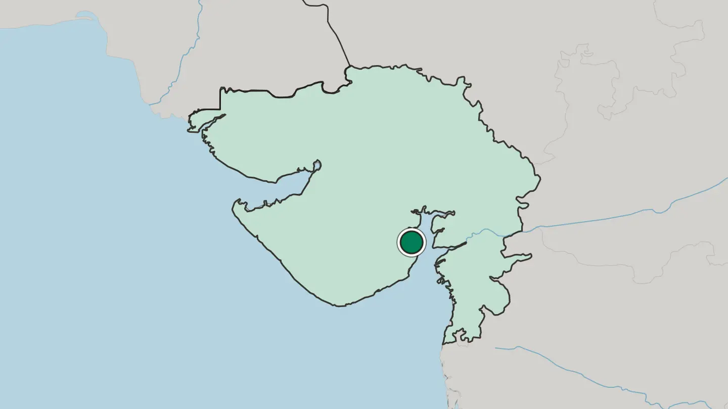 Map of Bhavnagar in India