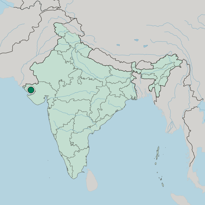 Map showing Bhuj — In India