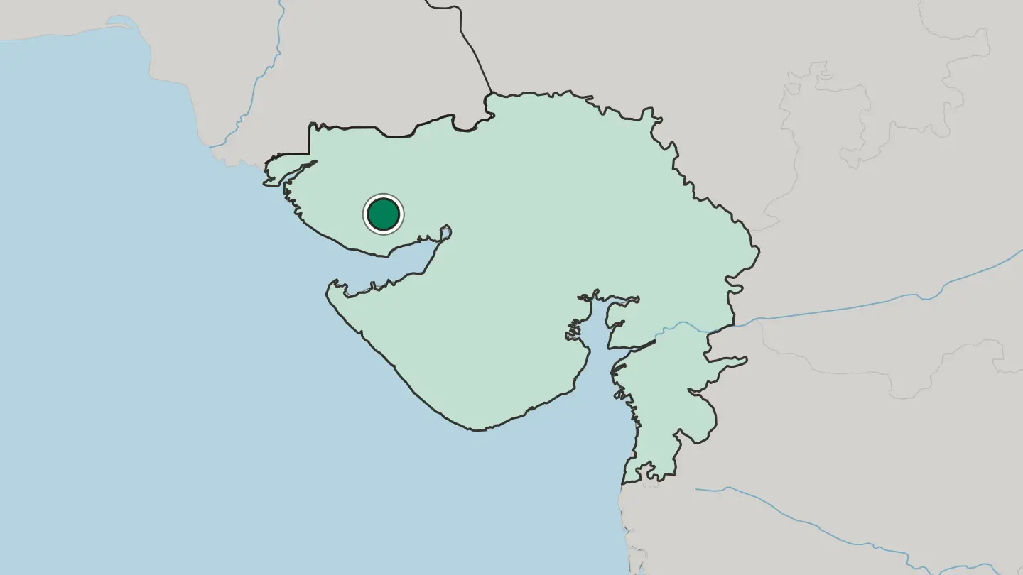 Map of Bhuj in India