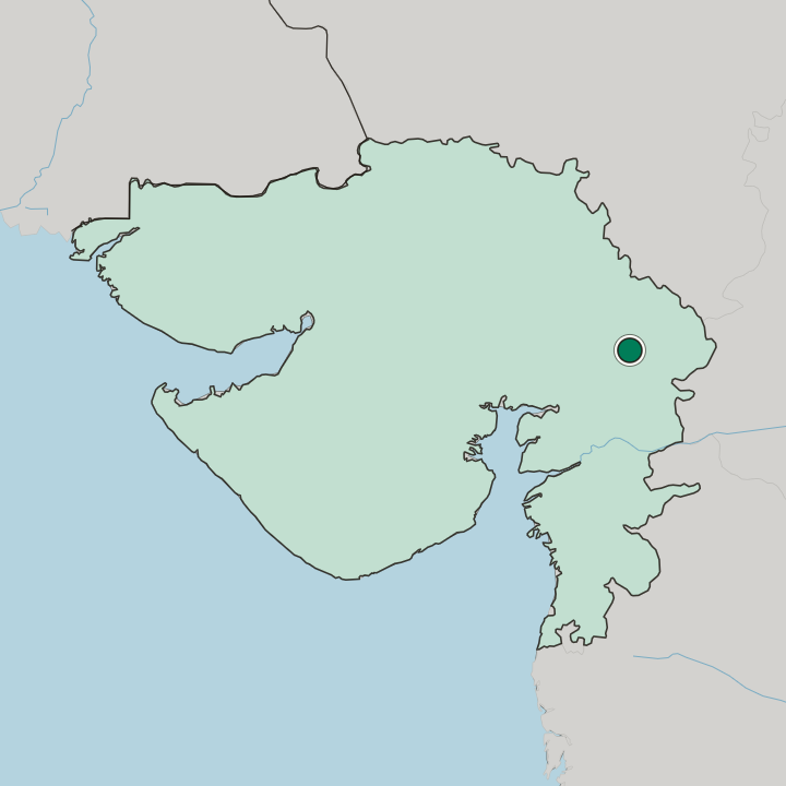 Map showing Godhra — In State of Gujarāt