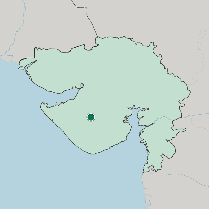 Map showing Gondal — In State of Gujarāt