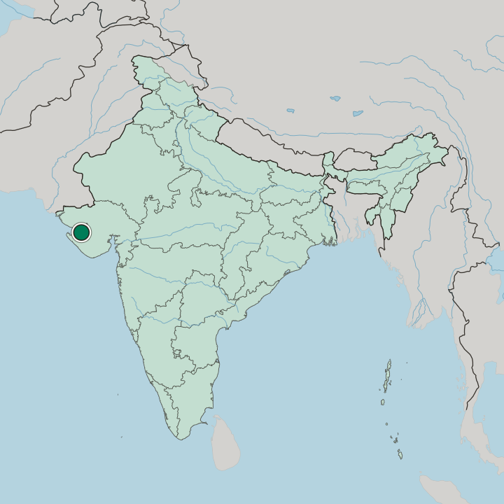 Map showing Jamnagar — In India