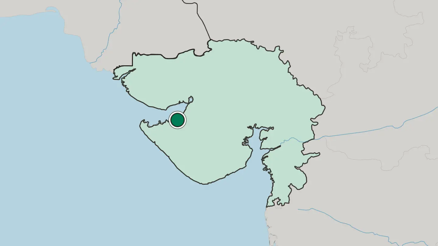 Map of Jamnagar in India