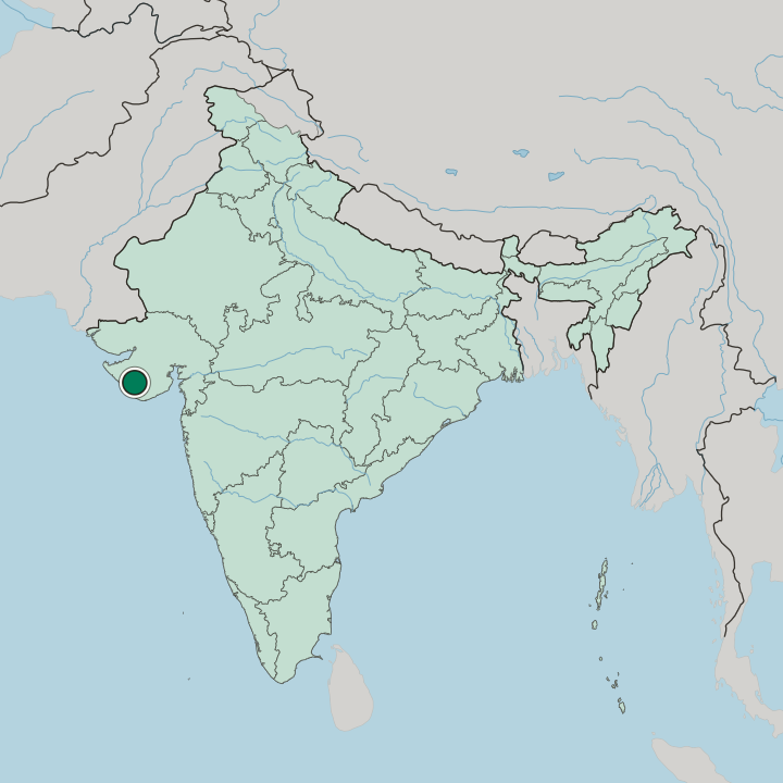 Map showing Jūnāgadh — In India