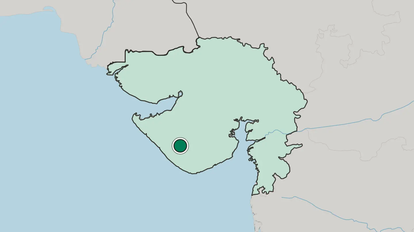 Map of Jūnāgadh in India