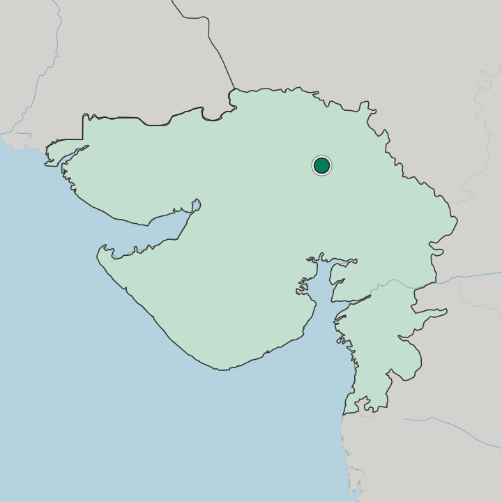 Map showing Mahesāna — In State of Gujarāt