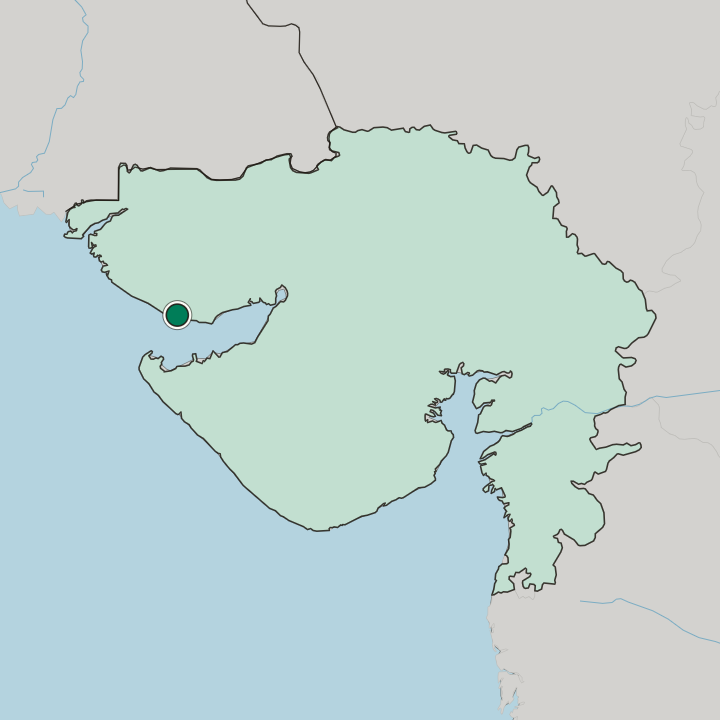 Map showing Māndvi — In State of Gujarāt