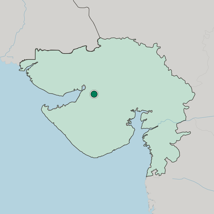 Map showing Morvi — In State of Gujarāt