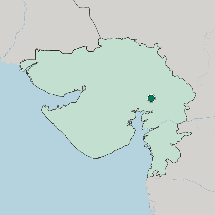 Map showing Nadiād — In State of Gujarāt