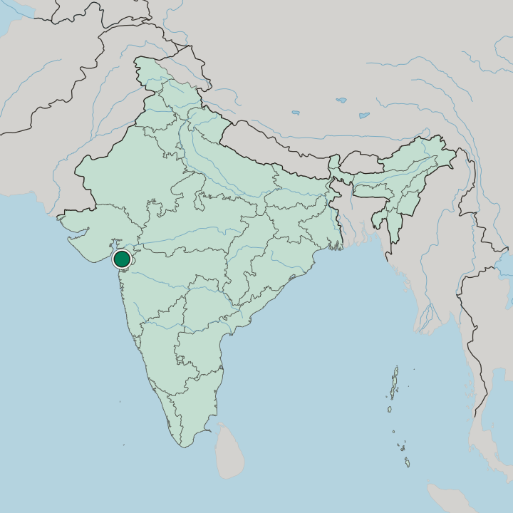 Map showing Navsari — In India