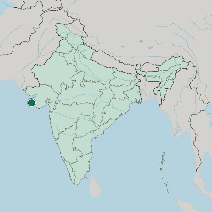 Map showing Porbandar — In India