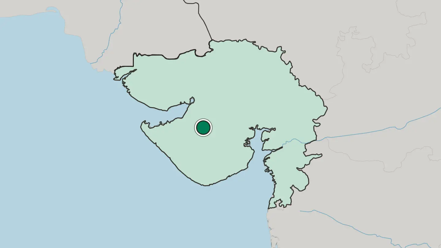 Map of Rājkot in India