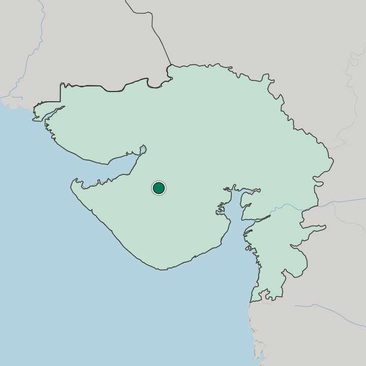 Map showing Rājkot — In State of Gujarāt