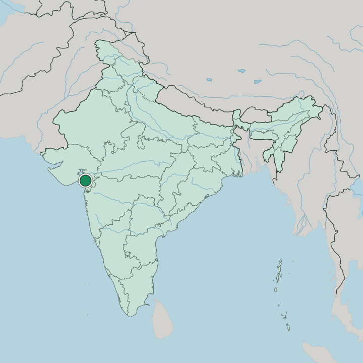 Map showing Surat — In India