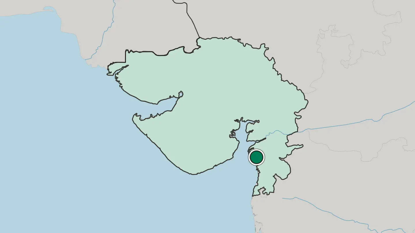 Map of Surat in India