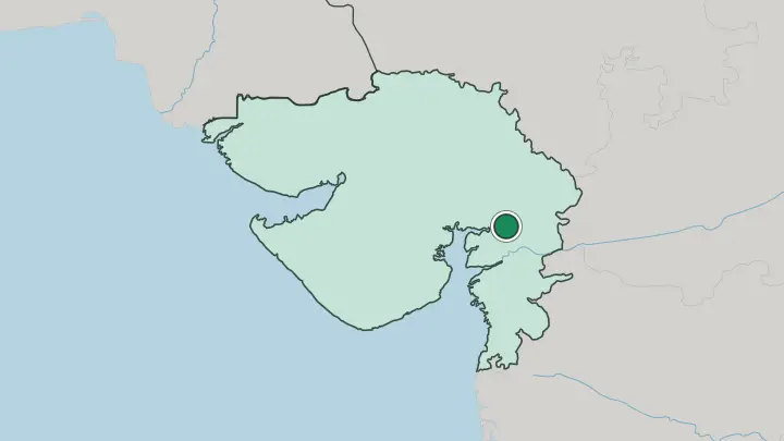 Map of Vadodara in India