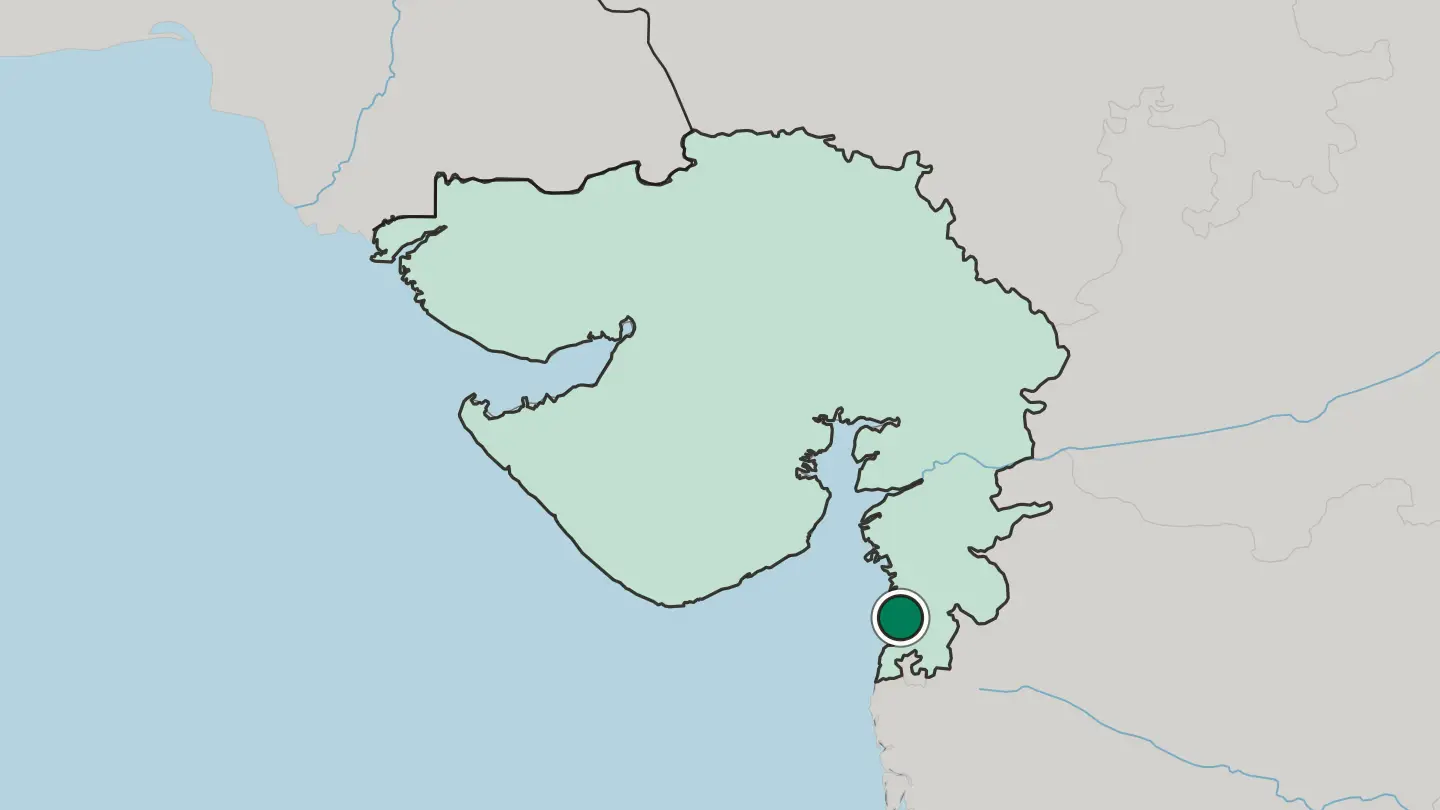 Map of Valsād in India