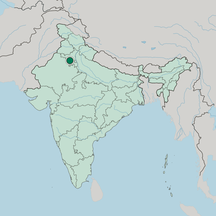Map showing Bhiwāni — In India