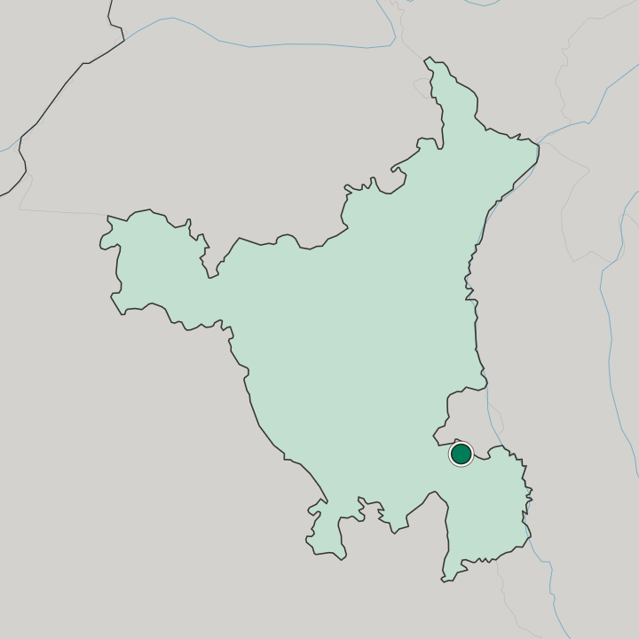 Map showing Gurugram — In State of Haryāna