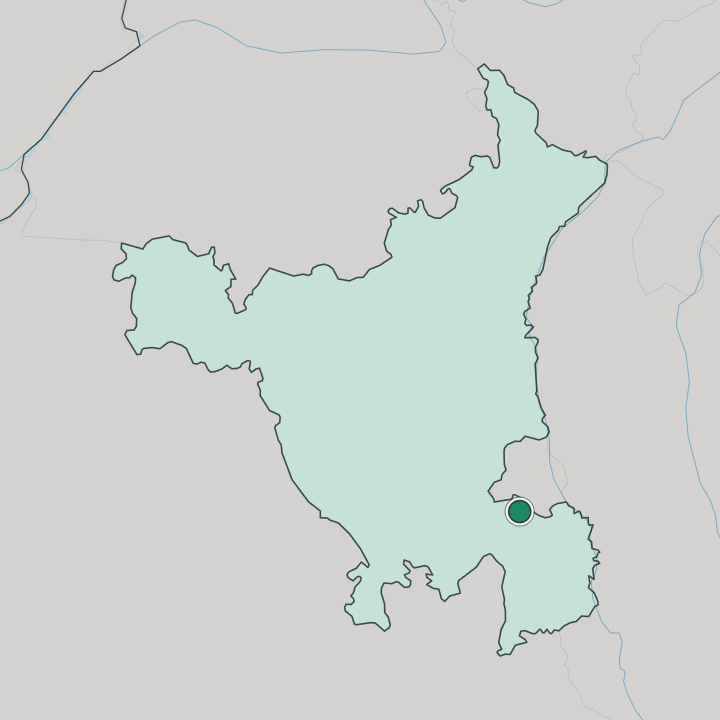Map showing Gurugram — In State of Haryāna
