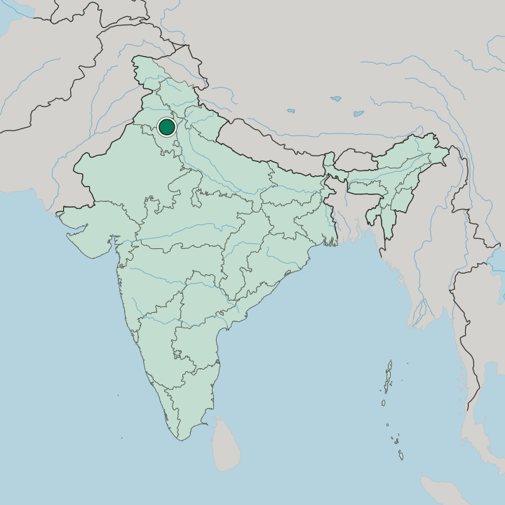 Map showing Kaithal — In India
