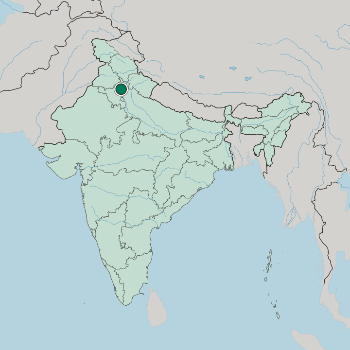 Map showing Karnāl — In India