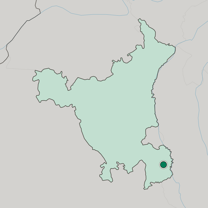 Map showing Palwal — In State of Haryāna