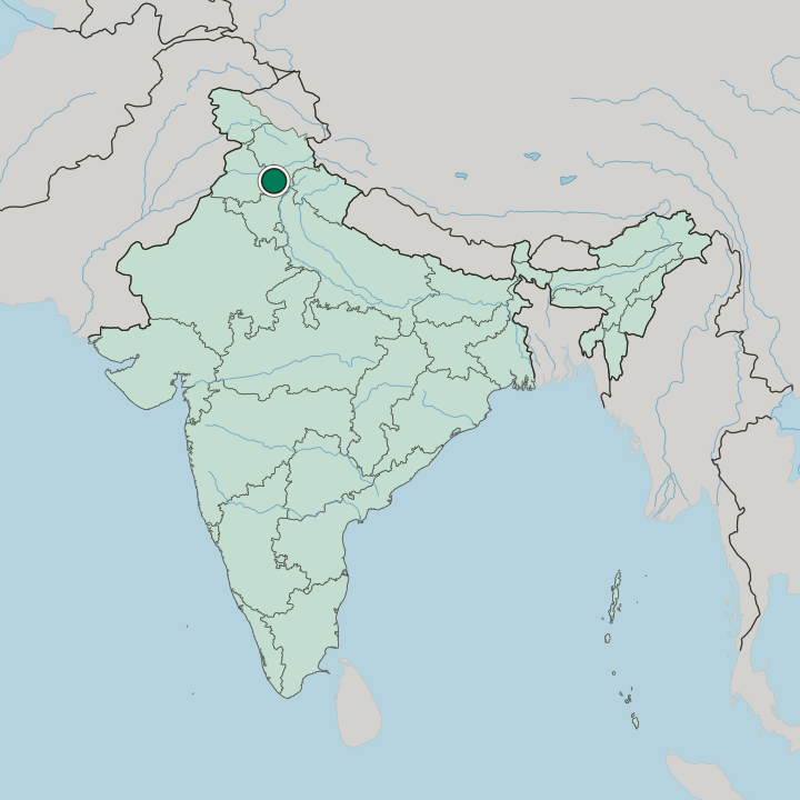 Map showing Panchkula — In India