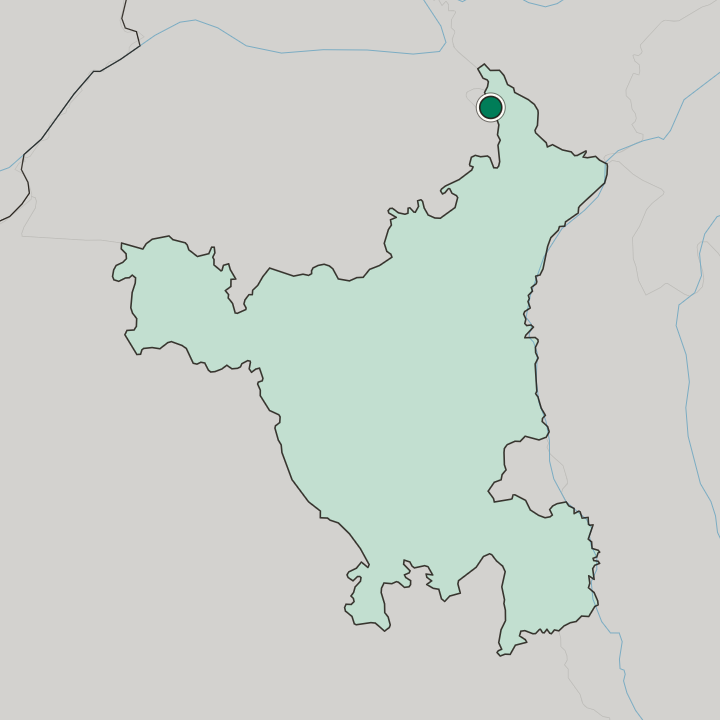 Map showing Panchkula — In State of Haryāna