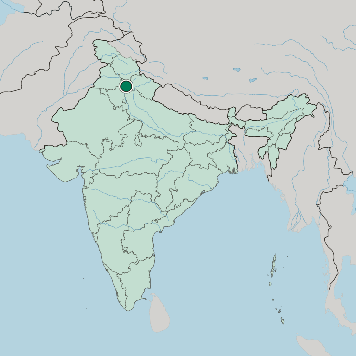 Map showing Yamuna Nagar — In India
