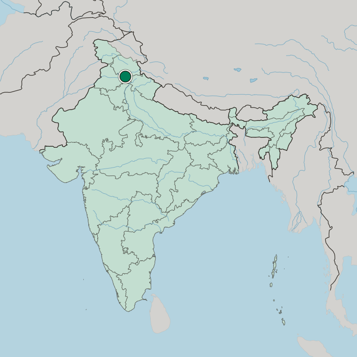 Map showing Shimla — In India