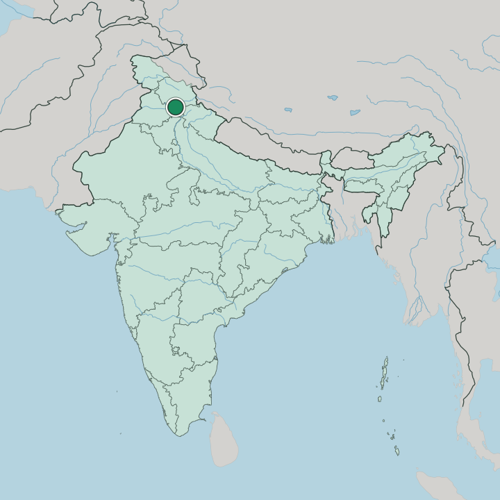 Map showing Shimla — In India