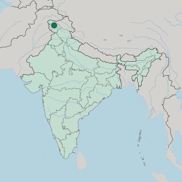 Map showing Anantnag — In India