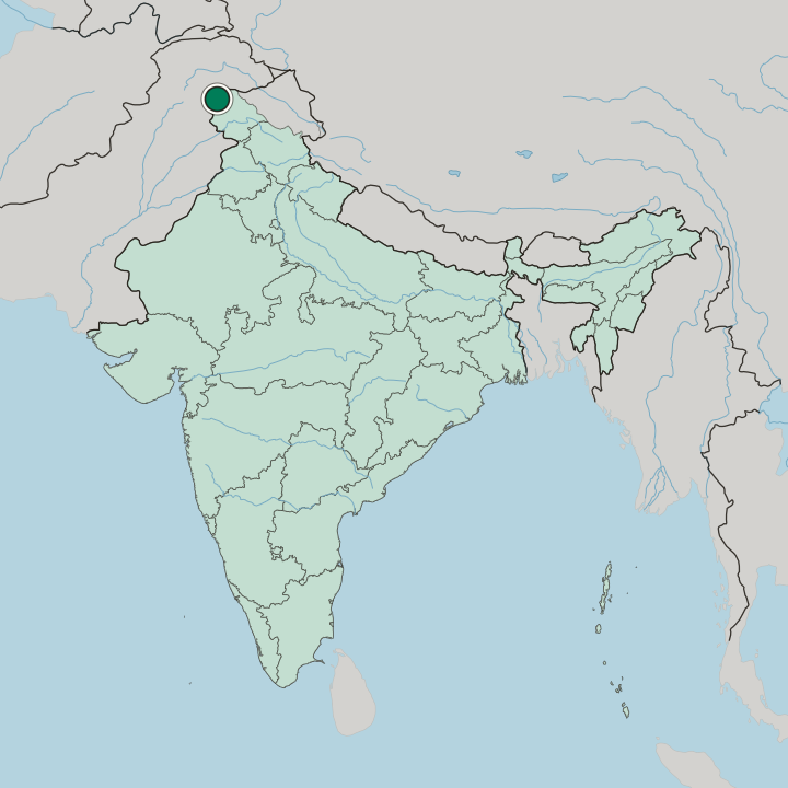 Map showing Bāramūla — In India