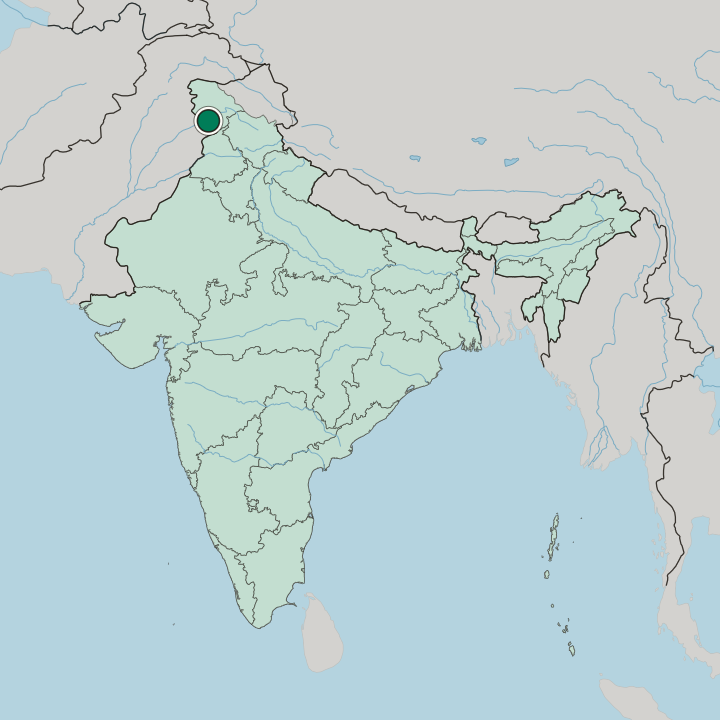 Map showing Jammu — In India