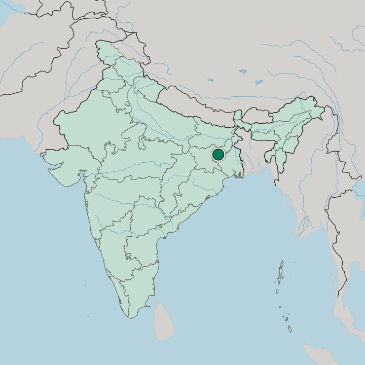 Map showing Dhanbad — In India