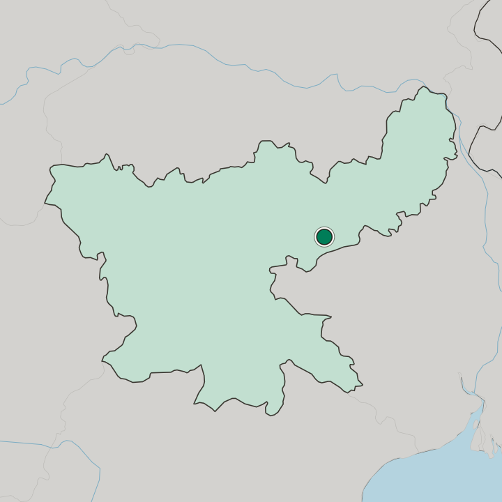Map showing Dhanbad — In State of Jhārkhand