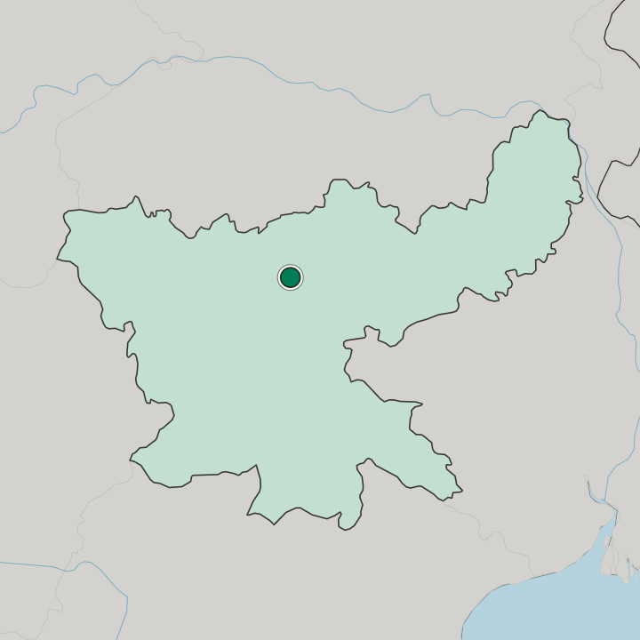 Map showing Hazāribāgh — In State of Jhārkhand