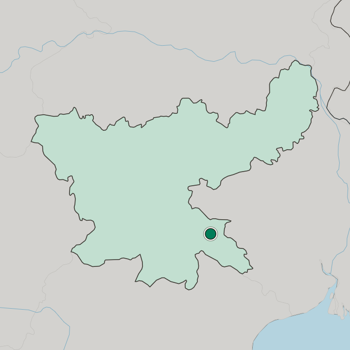 Map showing Jamshedpur — In State of Jhārkhand