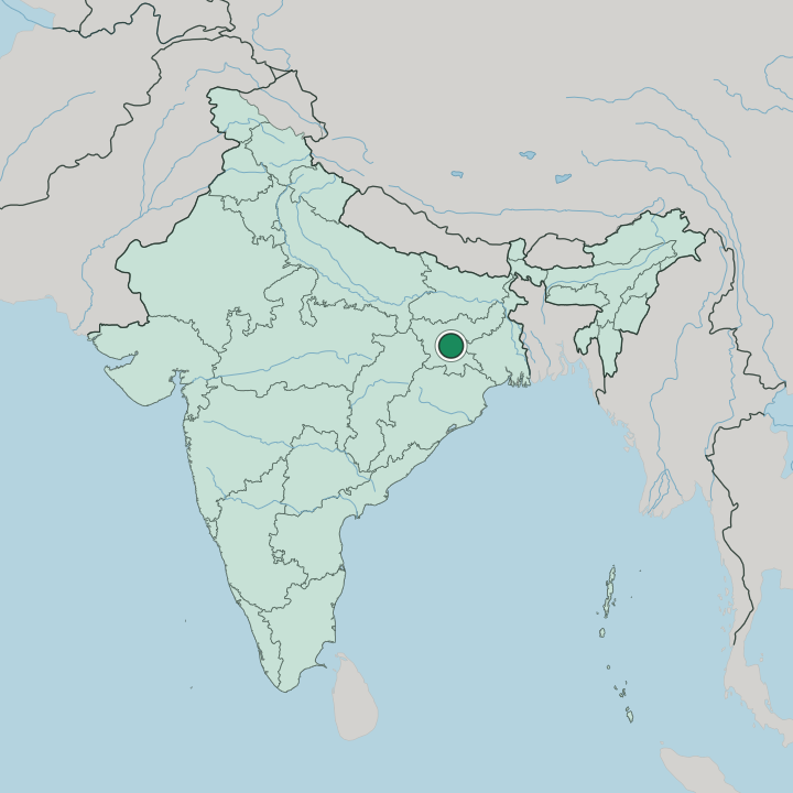 Map showing Ranchi — In India
