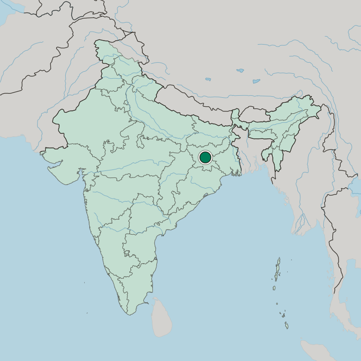 Map showing Ranchi — In India
