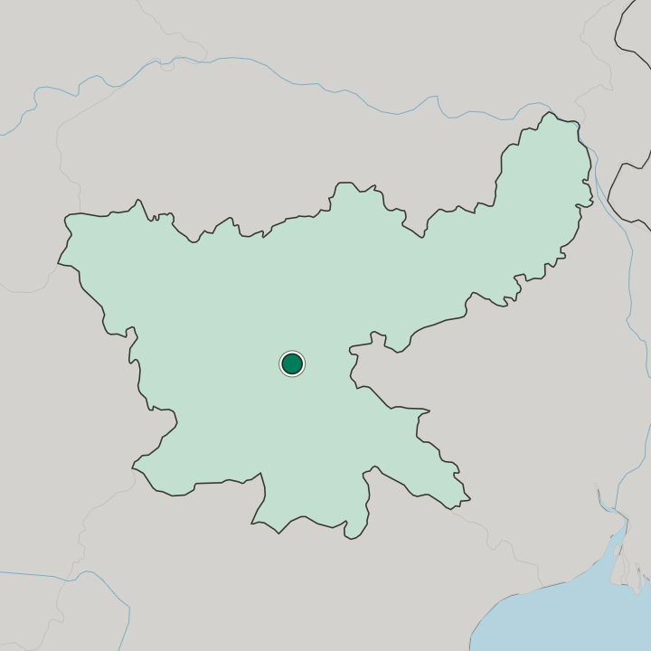 Map showing Ranchi — In State of Jhārkhand