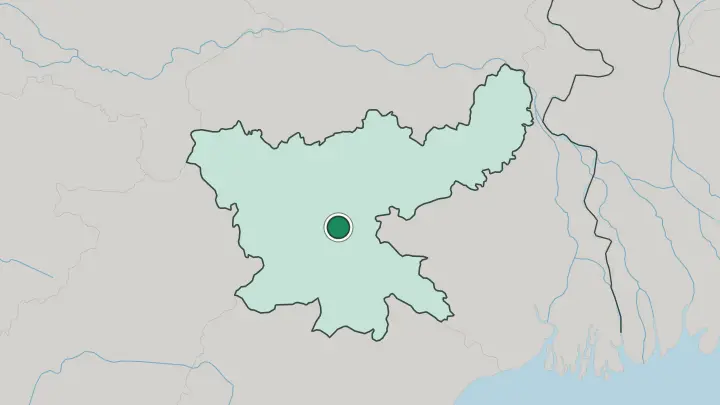 Map of Ranchi in India