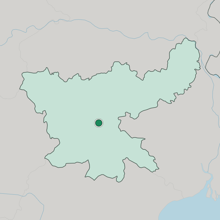 Map showing Ranchi — In State of Jhārkhand
