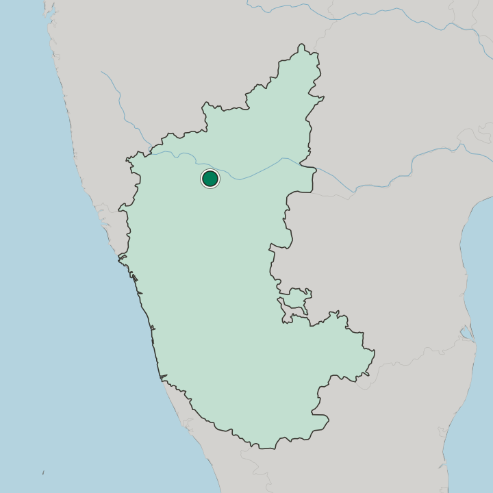 Map showing Bagalkot — In State of Karnataka