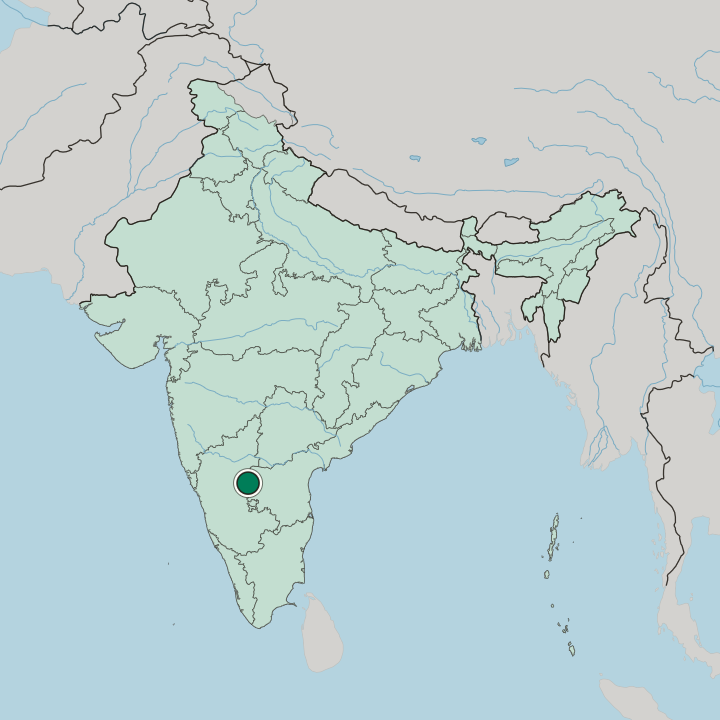 Map showing Ballari — In India