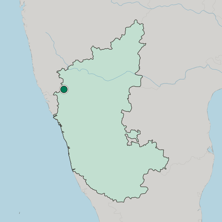 Map showing Belagavi — In State of Karnataka