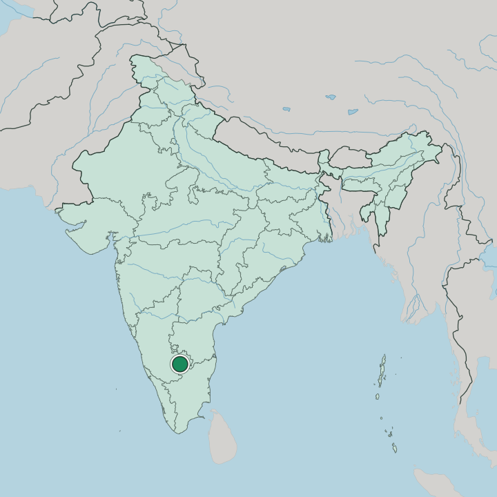 Map showing Halasuru — In India