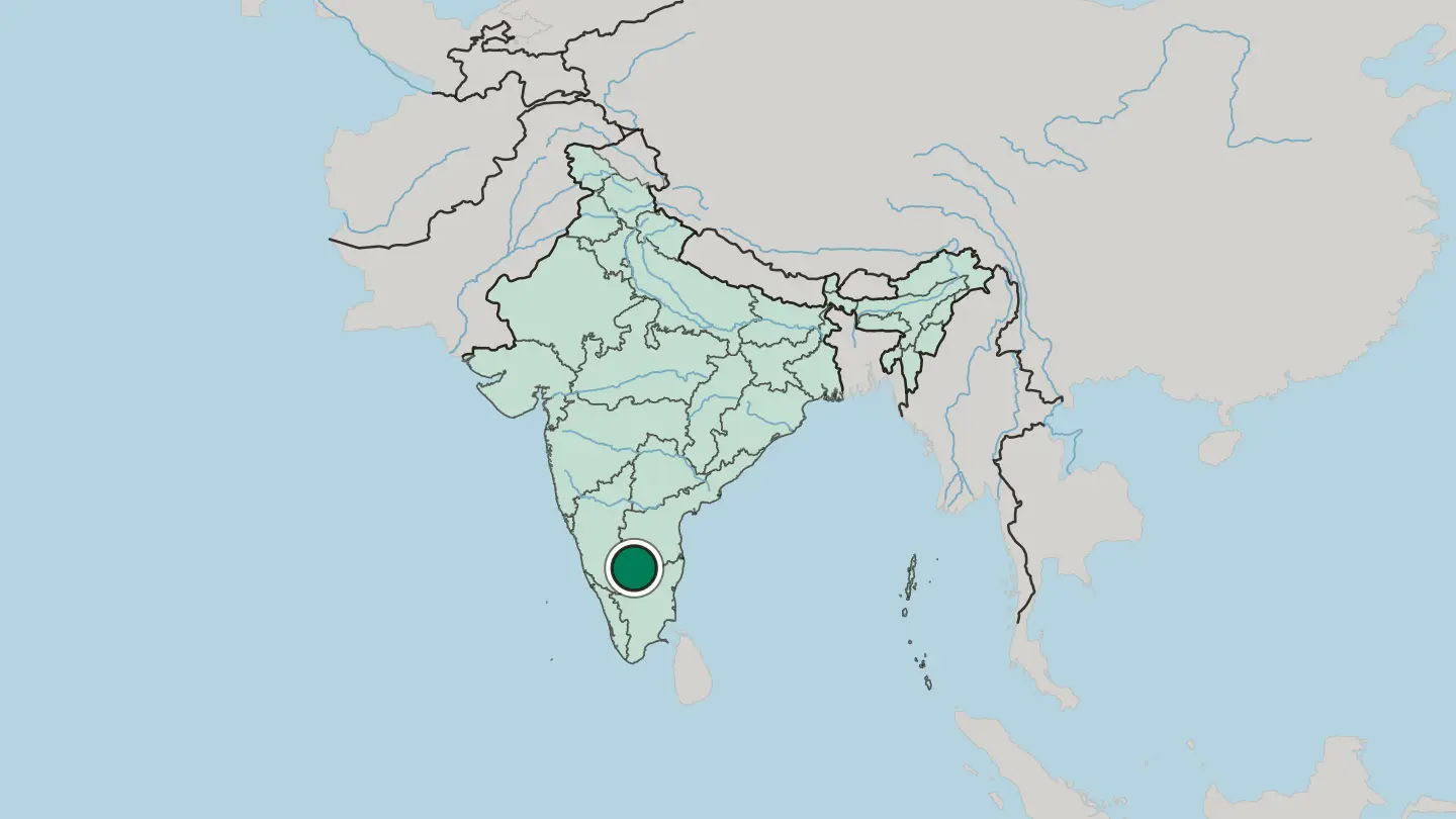 Map of Bengaluru in India